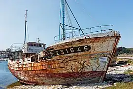 Épave de bateau à proximité du port de Brest (générique du film).