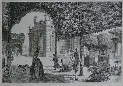 Le Pavillon français - Marie-Antoinette et son second fils, gravure de François Denis Née d'après Lespinasse.
