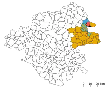 Carte des communes de la Loire-Atlantique avec Le Pin, son bassin de vie et son intercommunalité mis en valeur.