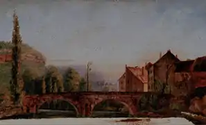 Peinture du pont par Gustave Courbet, vers 1837.