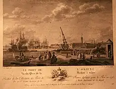 Vu du quai de la machine à mâter établi en 1710 à Lorient. Yves-Marie Le Gouaz. 1776