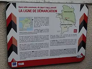 Panneau sur la ligne de démarcation à Quincy.