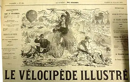 Le vélocipède illustré du 16 juillet 1870.