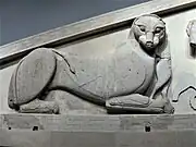 Panthère. Fronton. Temple d'Artémis, v.590-580. Corfou. Calcaire.