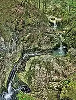 La cascade des Chaudières et ses marmites.