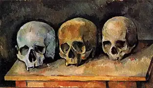 Nature morte aux trois crânes (1900), huile sur toile (34&nbsp;×&nbsp;60&nbsp;cm), Detroit Institute of Arts, Détroit.