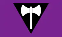 Drapeau de fierté du mouvement féministe lesbien (monde occidental, à partir de 1999).