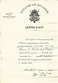 Lettre de Nomination de Jean Joseph Everaert.