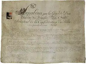 Lettres de concession du titre de baron sous le Premier Empire à Hilaire Benoît Reynaud (1808)