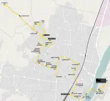 Schéma de la ligne B du réseau urbain Tréma.