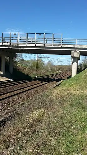 La ligne des Aubrais - Orléans à Montauban-Ville-Bourbon en 2016.