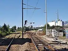 Vue des voies desservant la zone industrielle de Bissy
