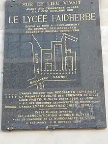 Plaque ancien lycée