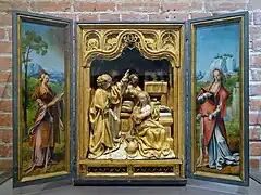 Retable de l'Annonciation, sainte Catherine et sainte Barbe (début du XVIe&nbsp;siècle), Anvers.