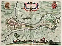 Carte de la ville de Limbourg-sur-Vesdre au XVIe&nbsp;siècle.