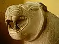 Détail d'une statue de lion gardienne d'entrée, Zincirli, Xe et VIIIe siècles av. J.-C. Musée des civilisations anatoliennes d'Ankara.
