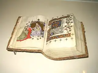 Le livre d'heures de Marguerite de Clèves, XIVe&nbsp;siècle.