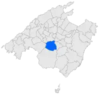 Localisation d'Algaidadans l'île de Majorque.