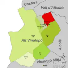 dans la comarque de l'Alto Vinalopó.