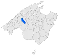 Localisation de Santa Maria del Camídans l'île de Majorque.