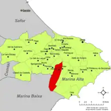 dans la comarque de la Marina Alta.