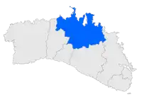 Localisation d'Es Mercadaldans l'île de Minorque.