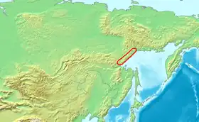 Carte de localisation des monts Djougdjour.