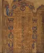 Canons de Londres - manuscrit byzantin, (vers VIe — VIIe&nbsp;siècles), inséré dans un évangéliaire du XIIe&nbsp;siècle.