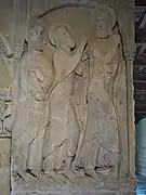 Les disciples d'Emmaüs, bas-relief du cloître de l'abbaye Saint-Dominique de Silos