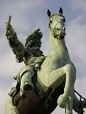 Statue équestre de Louis XIV, Pierre Cartellier (pour le cheval) et Louis Petitot (pour le cavalier), château de Versailles (1836.