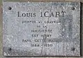 Plaque en hommage à Louis Icart.