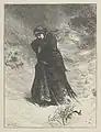 Love in Death, gravure sur bois d'après Frederick Walker&nbsp;(en) (1862, Metropolitan Museum of Art).