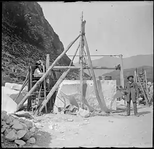 Scierie de marbre de Saint-Béat au XIXe siècle. Eugène Trutat, Muséum de Toulouse.