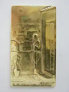 D'après Pierre Puvis de Chavannes, Sainte Geneviève veillant sur Paris, vers 1900, médaille  en cuivre éditée par Paris Art.