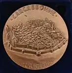 Avers de la médaille de la ville de Carcassonne.