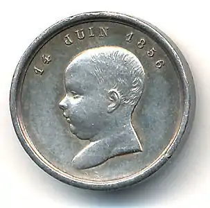 Médaille du baptême du Prince impérial, 1856, revers.