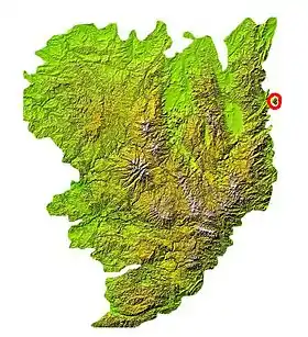 Carte de localisation des monts d'Or au sein du Massif central.