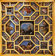 Plafond à caissons peints de la Chambre du Roi.