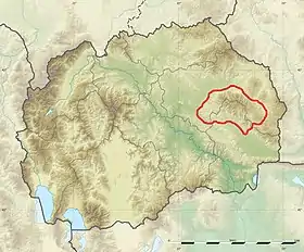 Carte de localisation de la Plačkovica en Macédoine du Nord.