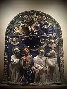 Très grande Terracotta invetriata datant de 1516 réalisée par Pietro Paolo Agabiti, Palazzo Pianetti de Jesi dans les Marches.