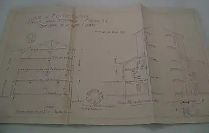 Plan de la maison Bié avant sa rénovation en bureau de la sécurité sociale