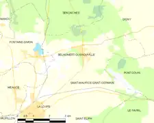 Carte de la commune de Belhomert-Guéhouville.