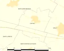Carte de la commune de Cintray.