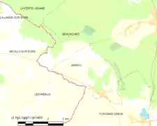 Carte de la commune de Manou.