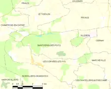 Carte de la commune de Saint-Denis-des-Puits.