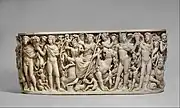 Dionysos et les Saisons. Sarcophage Badminton. Marbre, L. 2,23 m. Met260-265 EC.