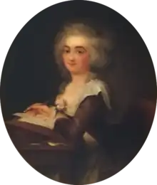 Huile sur toile représentant la comtesse de La Rochefoucauld.