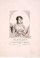 Marie-Anne Barilli-Bondini, cantatrice, gravée par Masquelier, d'après un dessin de Sophie-Clémence de Lacazette.