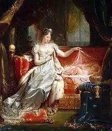 Joseph-Boniface FranqueL'Impératrice Marie-Louise veillant sur le sommeil du roi de Rome (1811), château de Versailles.