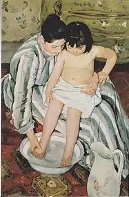 La Toilette de l'enfant, Art Institute of Chicago, huile sur toile, 100&nbsp;×&nbsp;66&nbsp;cm, 1894.